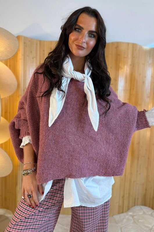 Big Softie Batwing Or Butterfly Knit Plum **